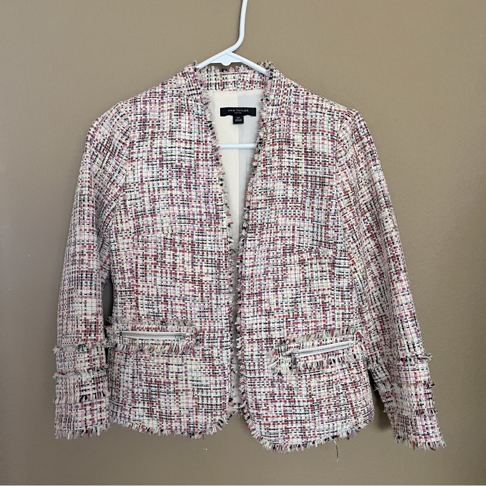 ANN TAYLOR WOMEN TWEED BLAZER